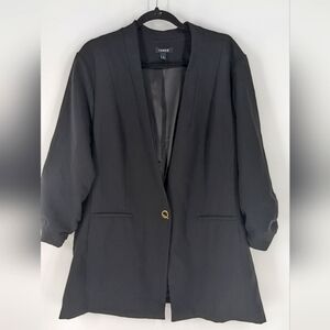 Torrid Black Ruched Sleeves Blazer Size 4X